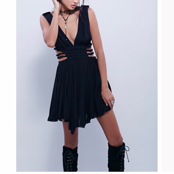 Free People Dresses & Skirts - NWOT Free People Fit and Flare Black Summer Dress